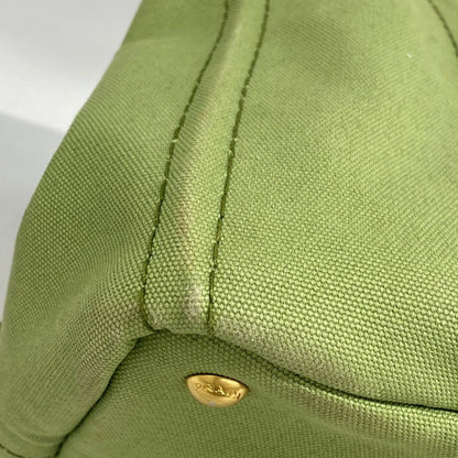 Prada Tote Canapa Canvas Green Gold — view 8
