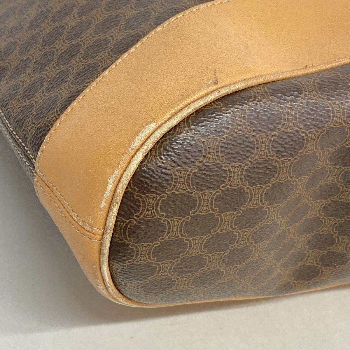 Celine Shoulder Bag Macadam Brown Gold — view 6