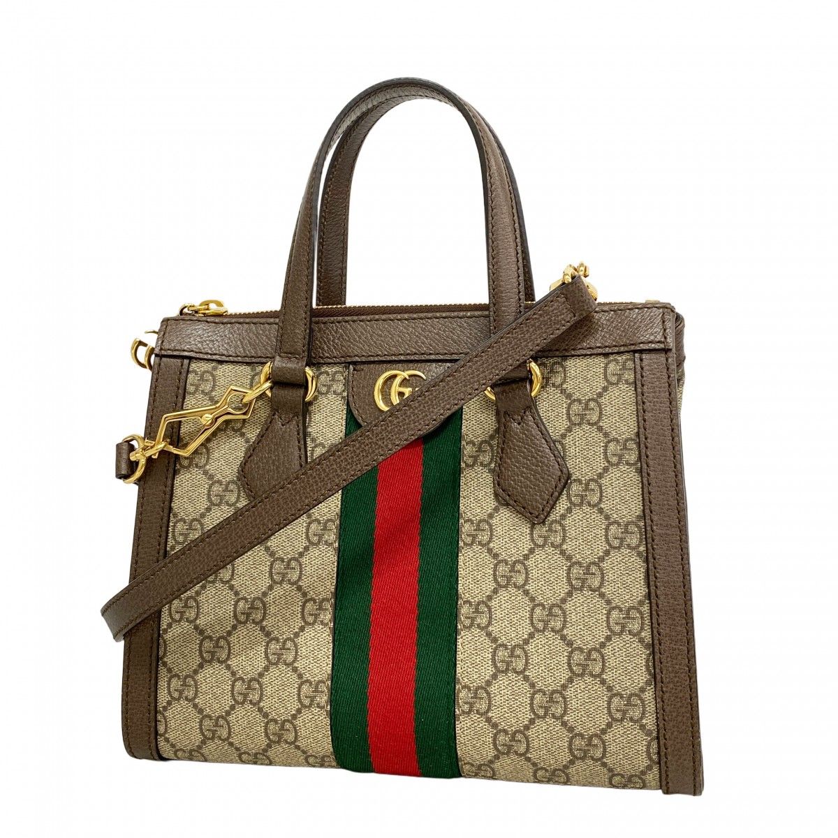 Gucci Handbag Ophidia Brown Gold 2-Way Bag