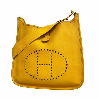Hermes Shoulder Bag Evelyne Courchevel Jaune Gold