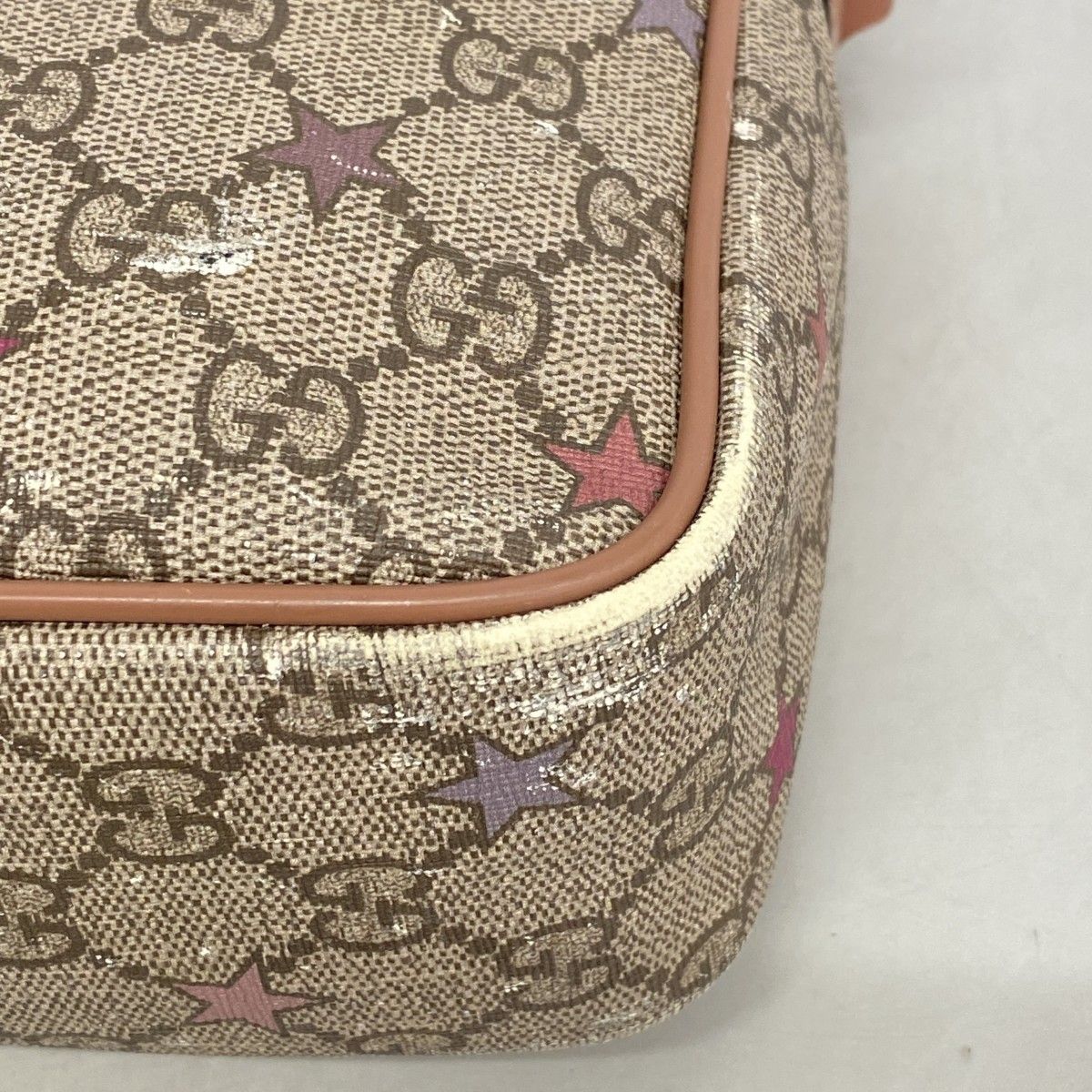 Gucci Shoulder Bag GG Supreme Brown Pink Champagne Gold — view 8