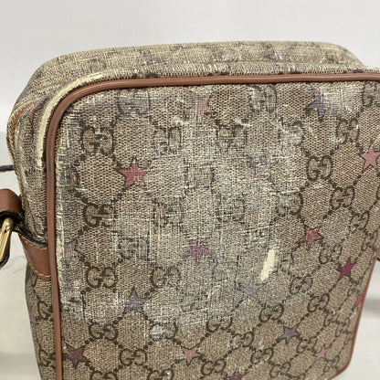 Gucci Shoulder Bag GG Supreme Brown Pink Champagne Gold — view 6
