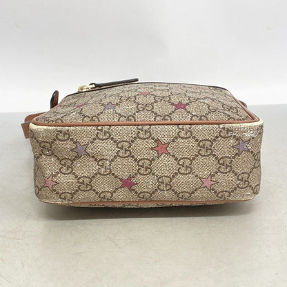 Gucci Shoulder Bag GG Supreme Brown Pink Champagne Gold — view 3