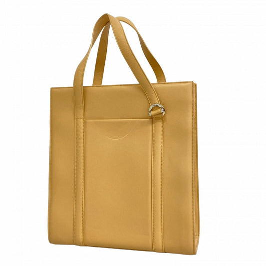 Cartier Tote Cabochon Leather Beige Silver