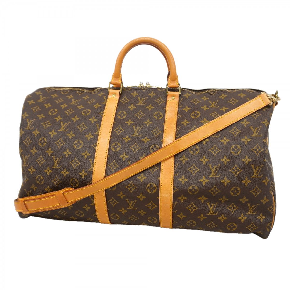 Louis Vuitton Boston Bag Monogram Keepall Bandouliere 55 Brown