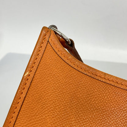 Hermes Shoulder Bag Evelyne TPM Veau Epsom Orange Silver — view 7