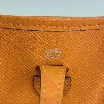 Hermes Shoulder Bag Evelyne TPM Veau Epsom Orange Silver — view 5