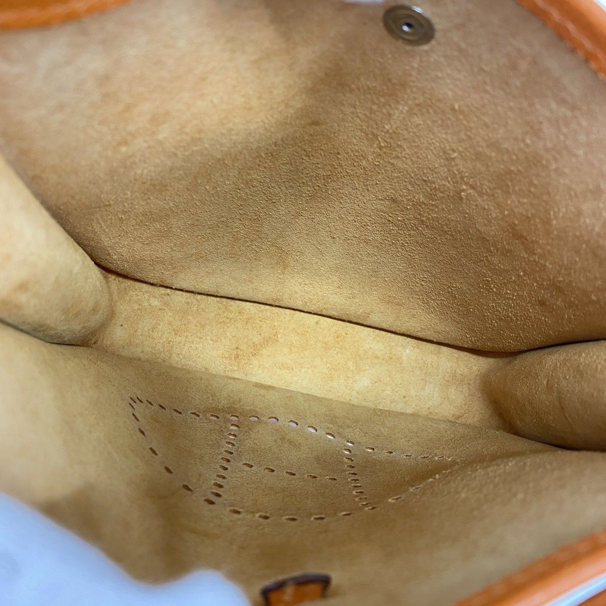 Hermes Shoulder Bag Evelyne TPM Veau Epsom Orange Silver — view 4