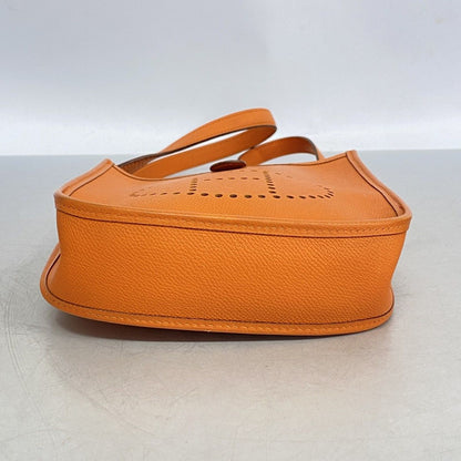 Hermes Shoulder Bag Evelyne TPM Veau Epsom Orange Silver — view 3