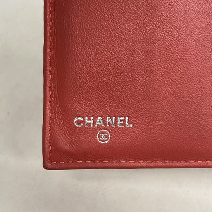 Chanel Wallet Quilted Patent Leather Orange Silver — view 4