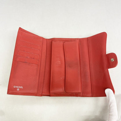 Chanel Wallet Quilted Patent Leather Orange Silver — view 3