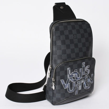 Louis Vuitton Avenue Sling Bag Damier Graphite Canvas Silver — view 3