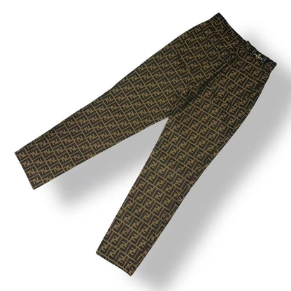 Fendi Pants Zucca FF Log All Pattern Brown Black 42 — view 2