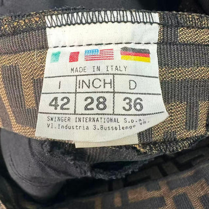 Fendi Pants Zucca FF Log All Pattern Brown Black 42 — view 4