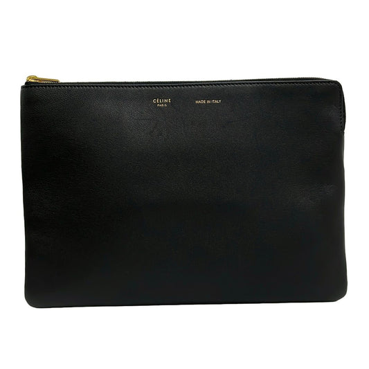 Celine Clutch Ninelapouch Black Leather