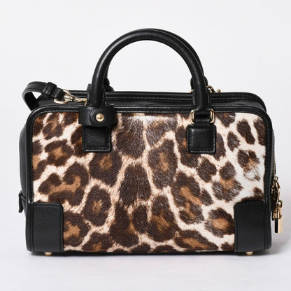 Loewe Amazona 23 2-Way Bag 352.99 Leopard Calf Hair Leather Black Gold — view 2