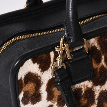 Loewe Amazona 23 2-Way Bag 352.99 Leopard Calf Hair Leather Black Gold — view 4