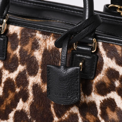 Loewe Amazona 23 2-Way Bag 352.99 Leopard Calf Hair Leather Black Gold — view 7