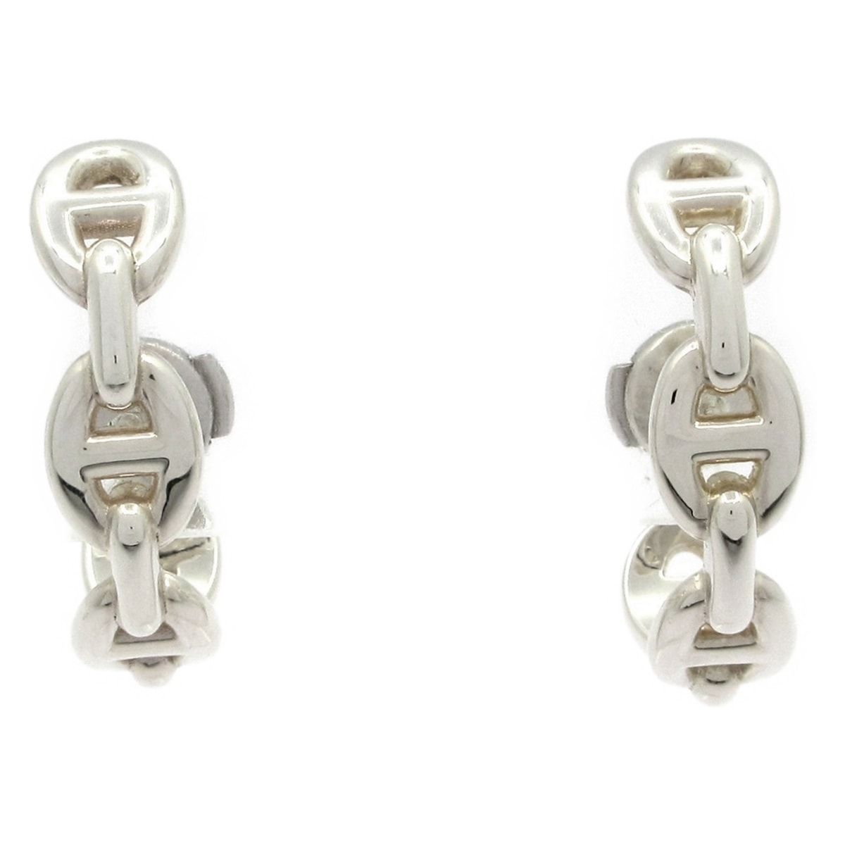 Hermes Earrings Chaine D'ancre Silver