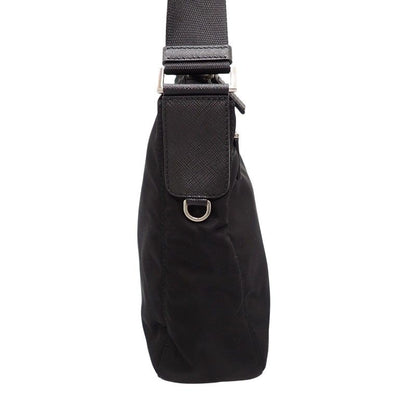 Prada Re-Nylon Shoulder Bag Nylon Leather Black Nero Silver Pouch — view 4