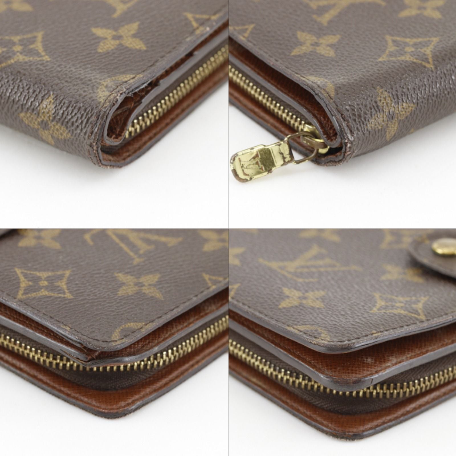 Louis Vuitton Zip Monogram Canvas Brown LadyWallet Wallet — view 4