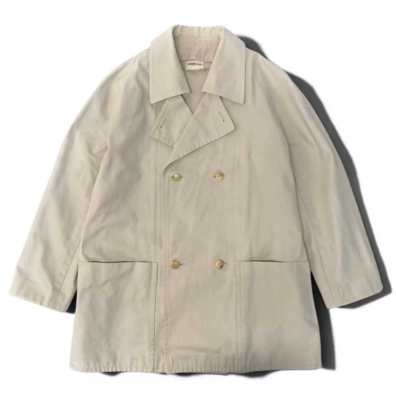 Hermes Martin Margiela Era Trench Coat Cotton Jacket 40 Beige — view 2