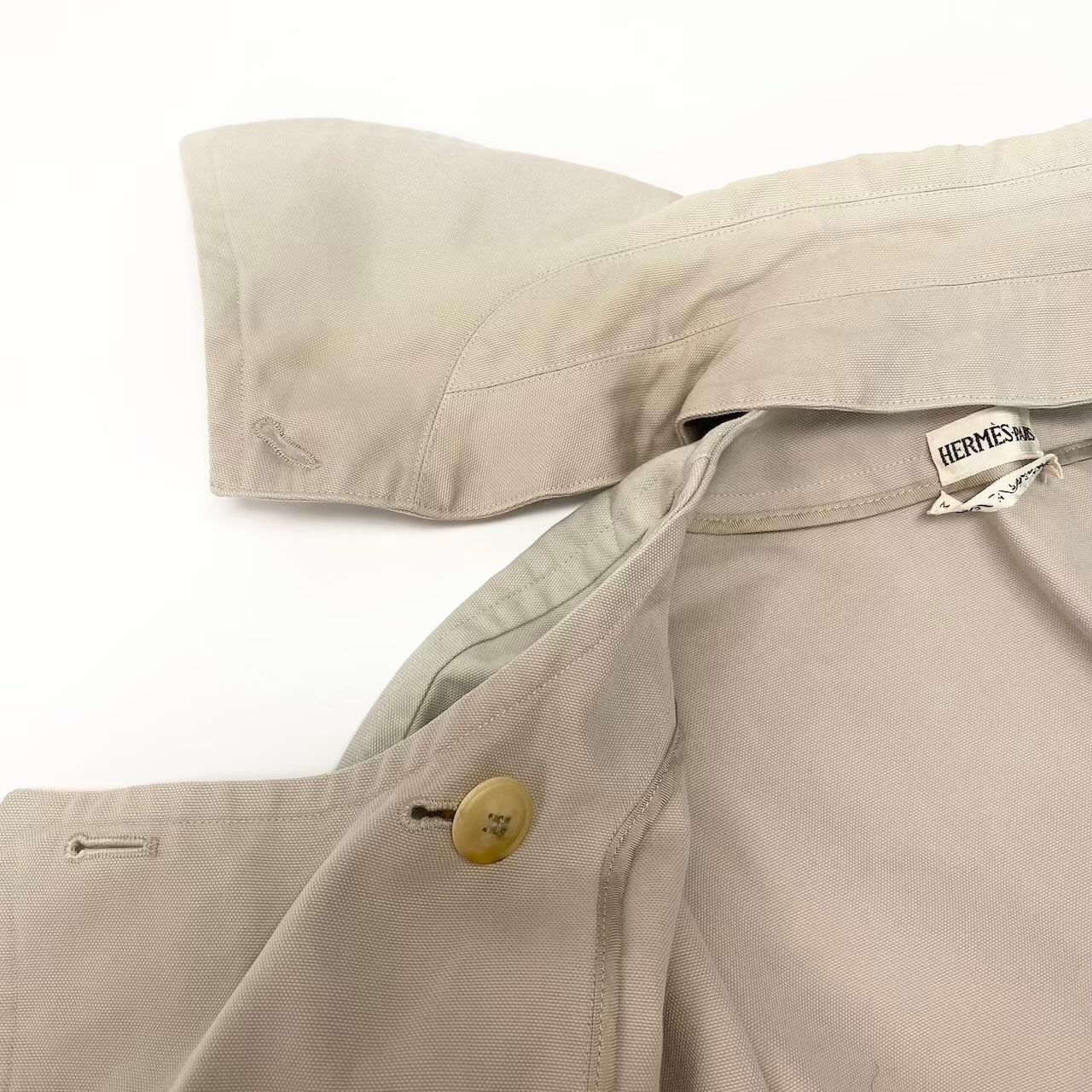 Hermes Martin Margiela Era Trench Coat Cotton Jacket 40 Beige — view 8