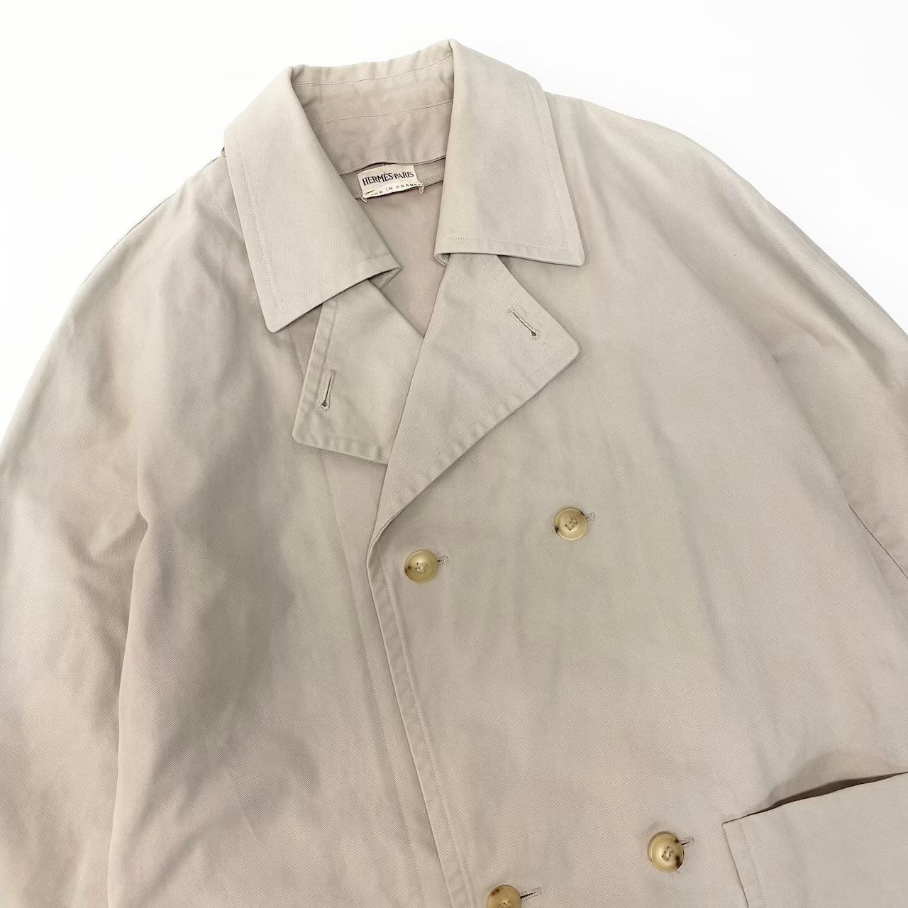 Hermes Martin Margiela Era Trench Coat Cotton Jacket 40 Beige — view 5