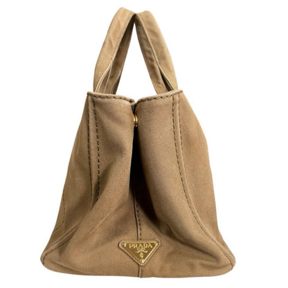 Prada Canapa Tote Shoulder Bag Canvas Brown — view 4
