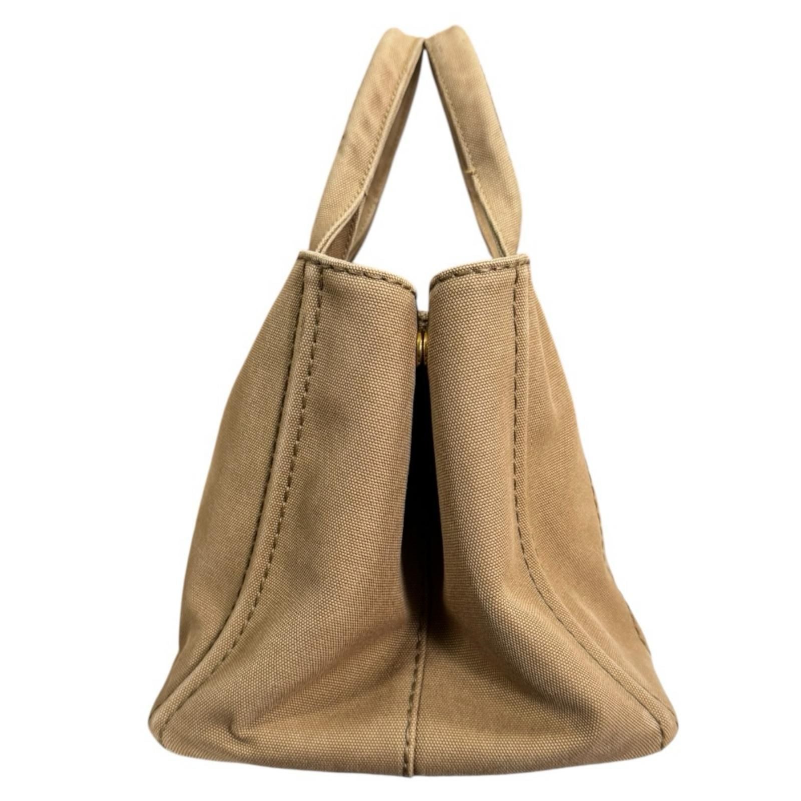 Prada Canapa Tote Shoulder Bag Canvas Brown — view 5