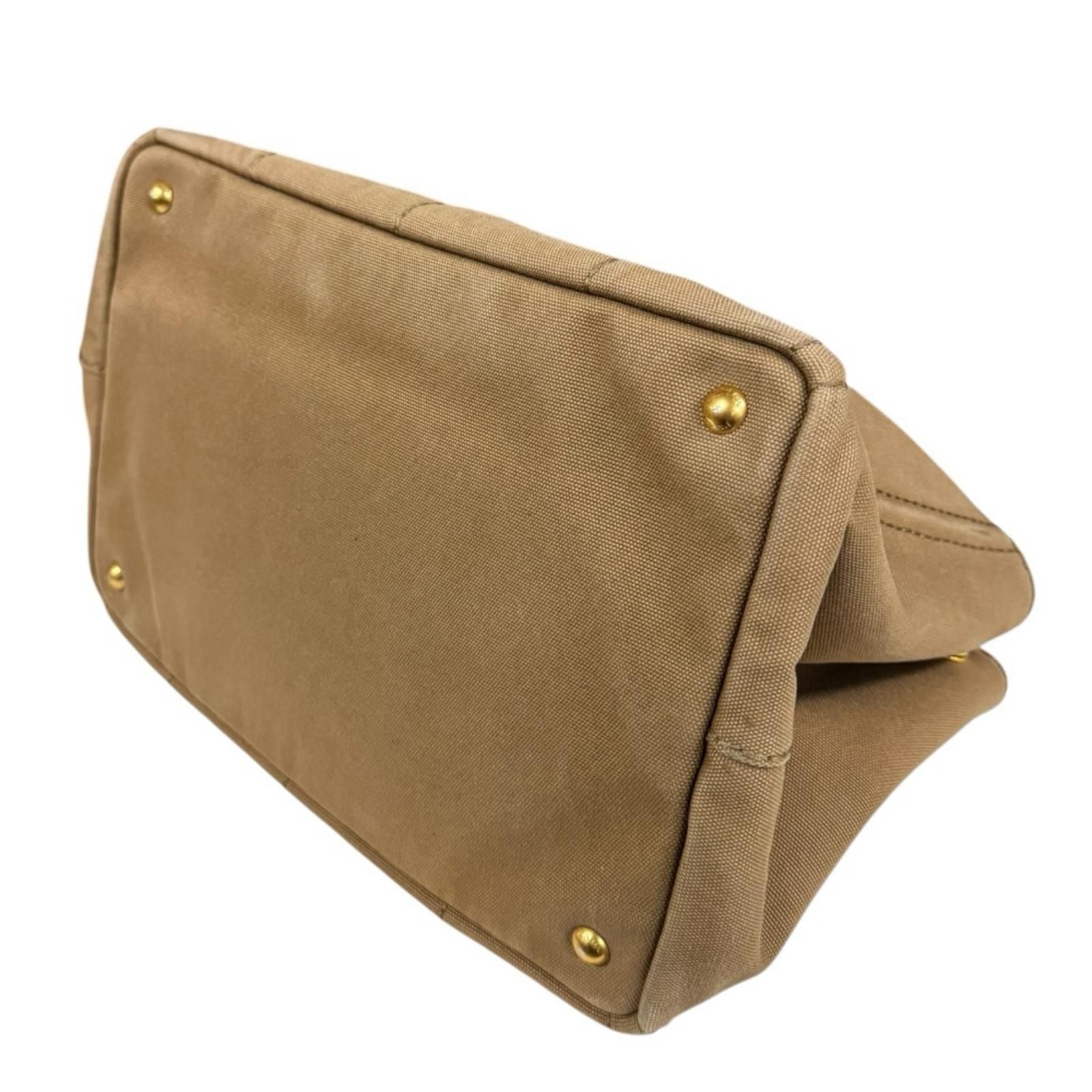 Prada Canapa Tote Shoulder Bag Canvas Brown — view 6