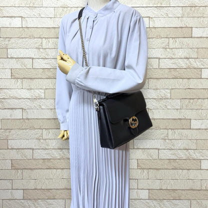 Gucci Interlocking Shoulder Bag Leather Black — view 2