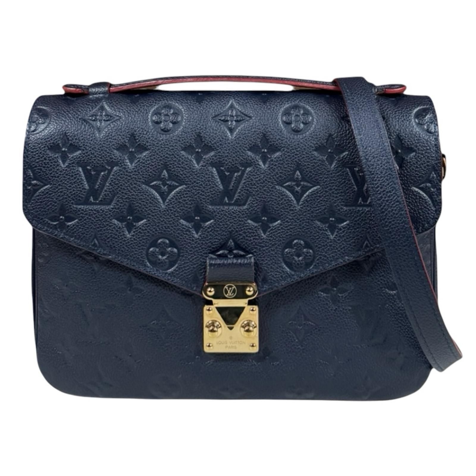 Louis Vuitton Pochette Metis MM Monogram Empreinte Shoulder Bag Navy