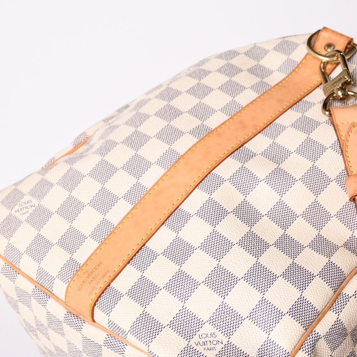 Louis Vuitton Boston Bag Keepall Bandouliere 55 Beige Damier Azur — view 6