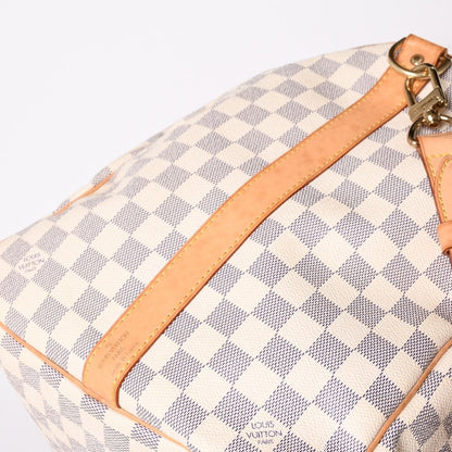 Louis Vuitton Boston Bag Keepall Bandouliere 55 Beige Damier Azur — view 6