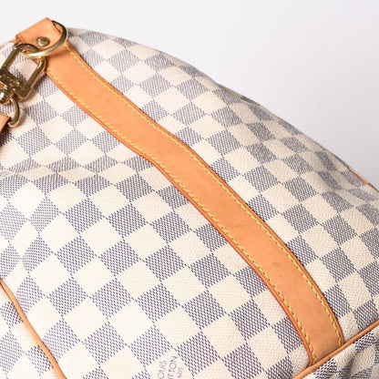 Louis Vuitton Boston Bag Keepall Bandouliere 55 Beige Damier Azur — view 8