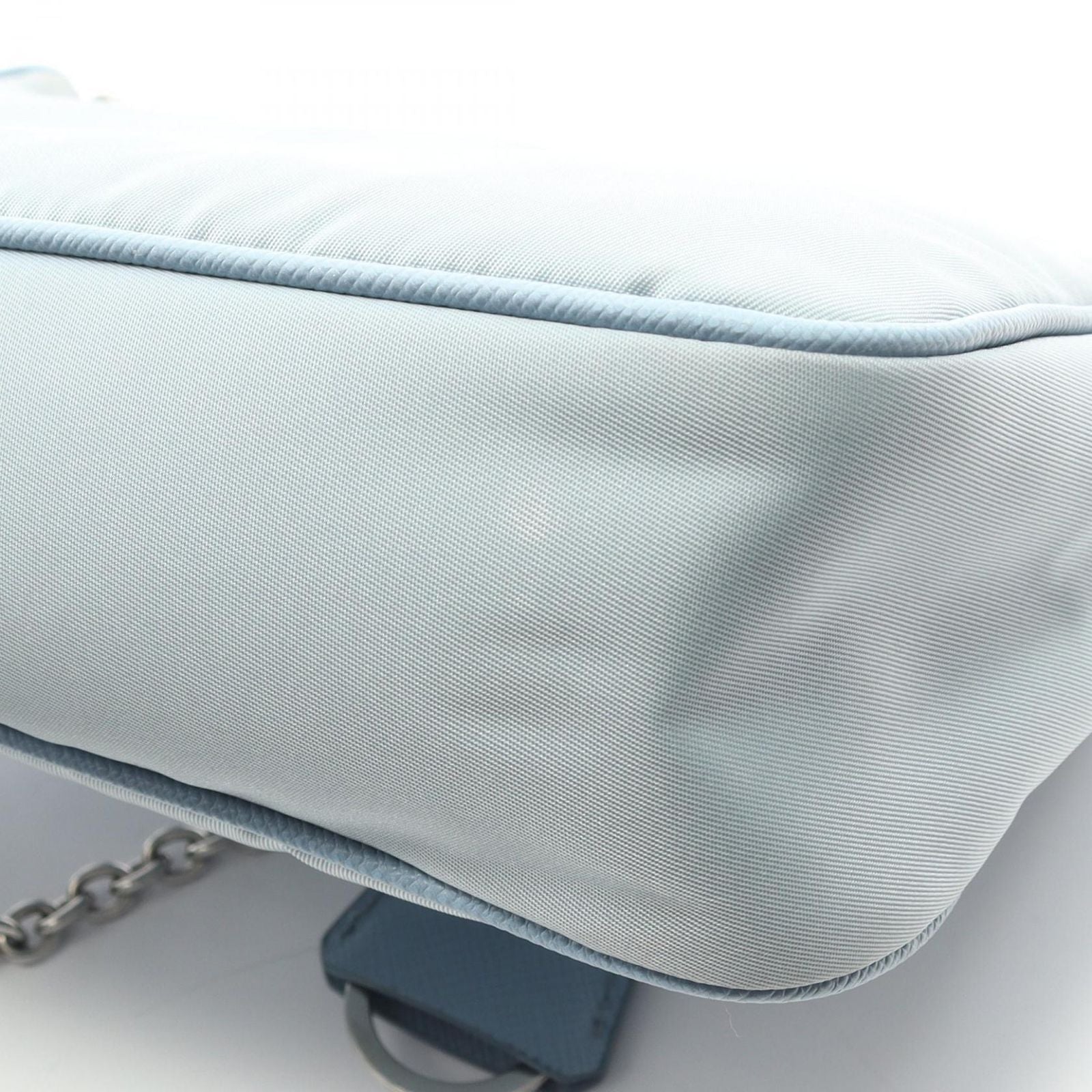 Prada Shoulder Bag Edition Light Blue Nylon Saffiano Leather — view 7
