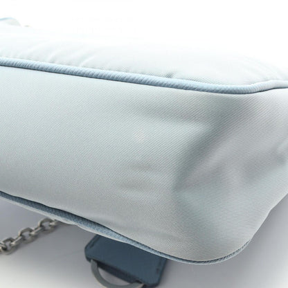 Prada Shoulder Bag Edition Light Blue Nylon Saffiano Leather — view 7