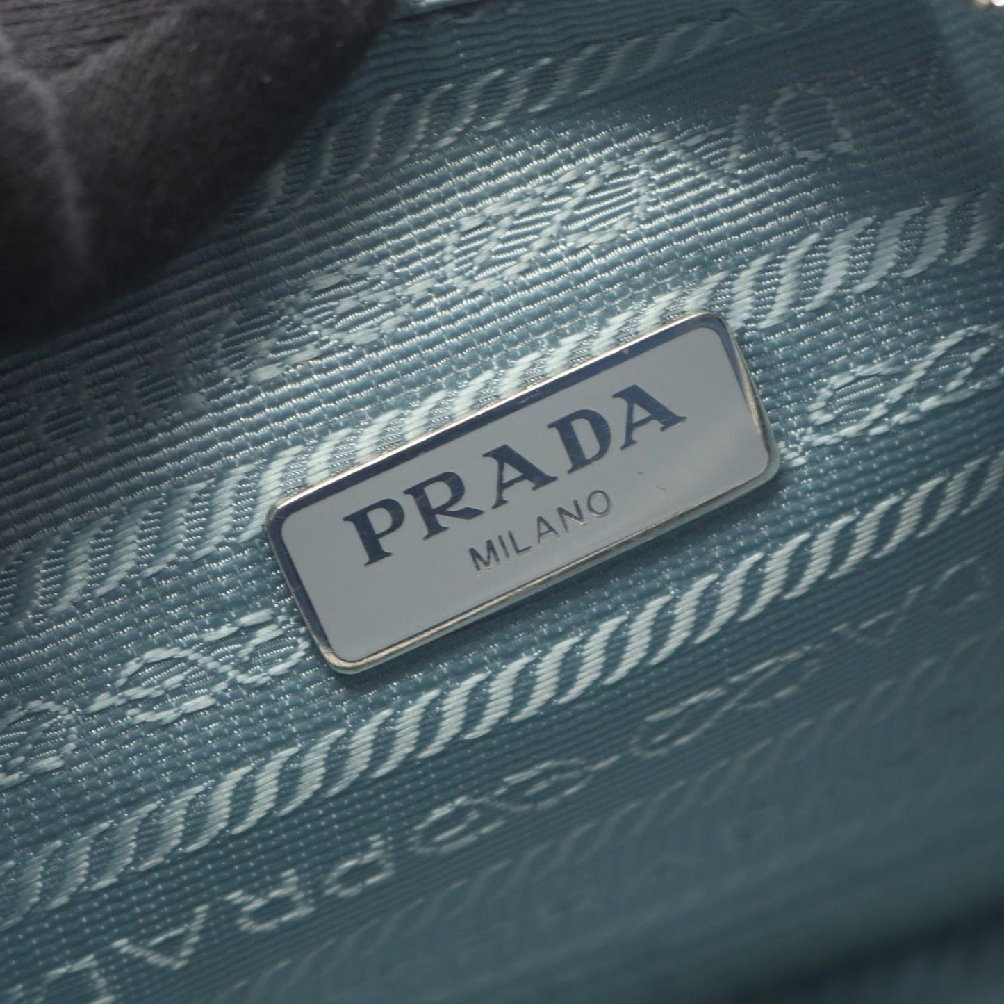 Prada Shoulder Bag Edition Light Blue Nylon Saffiano Leather — view 4