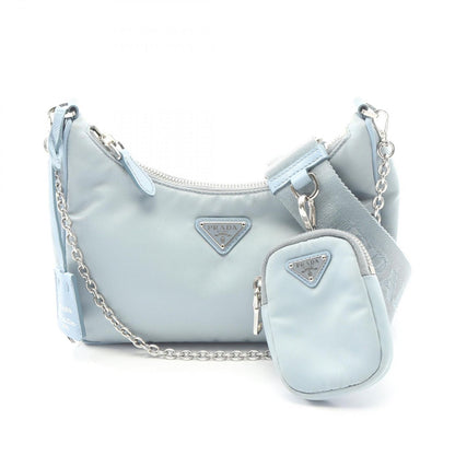 Prada Shoulder Bag Edition Light Blue Nylon Saffiano Leather