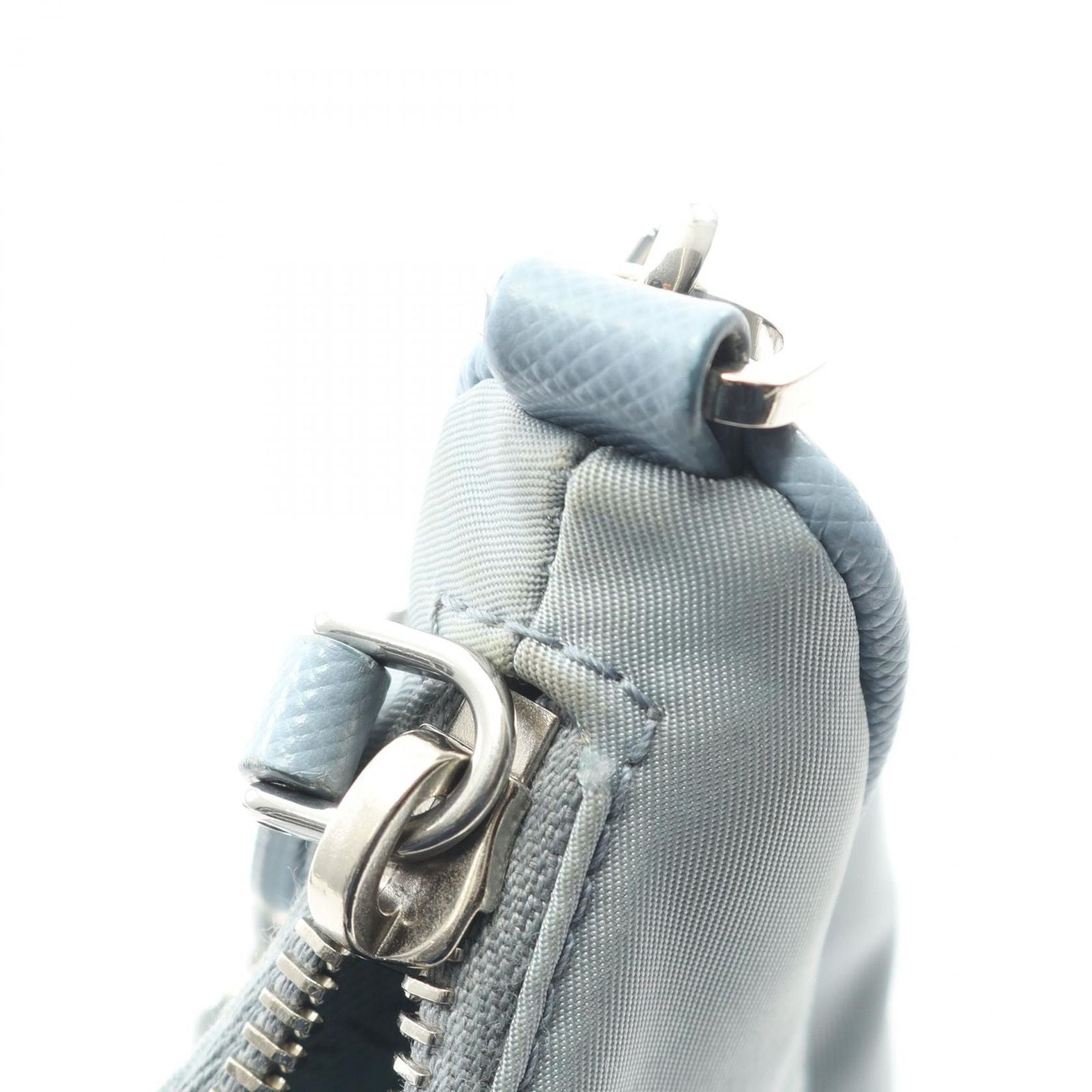Prada Shoulder Bag Edition Light Blue Nylon Saffiano Leather — view 5