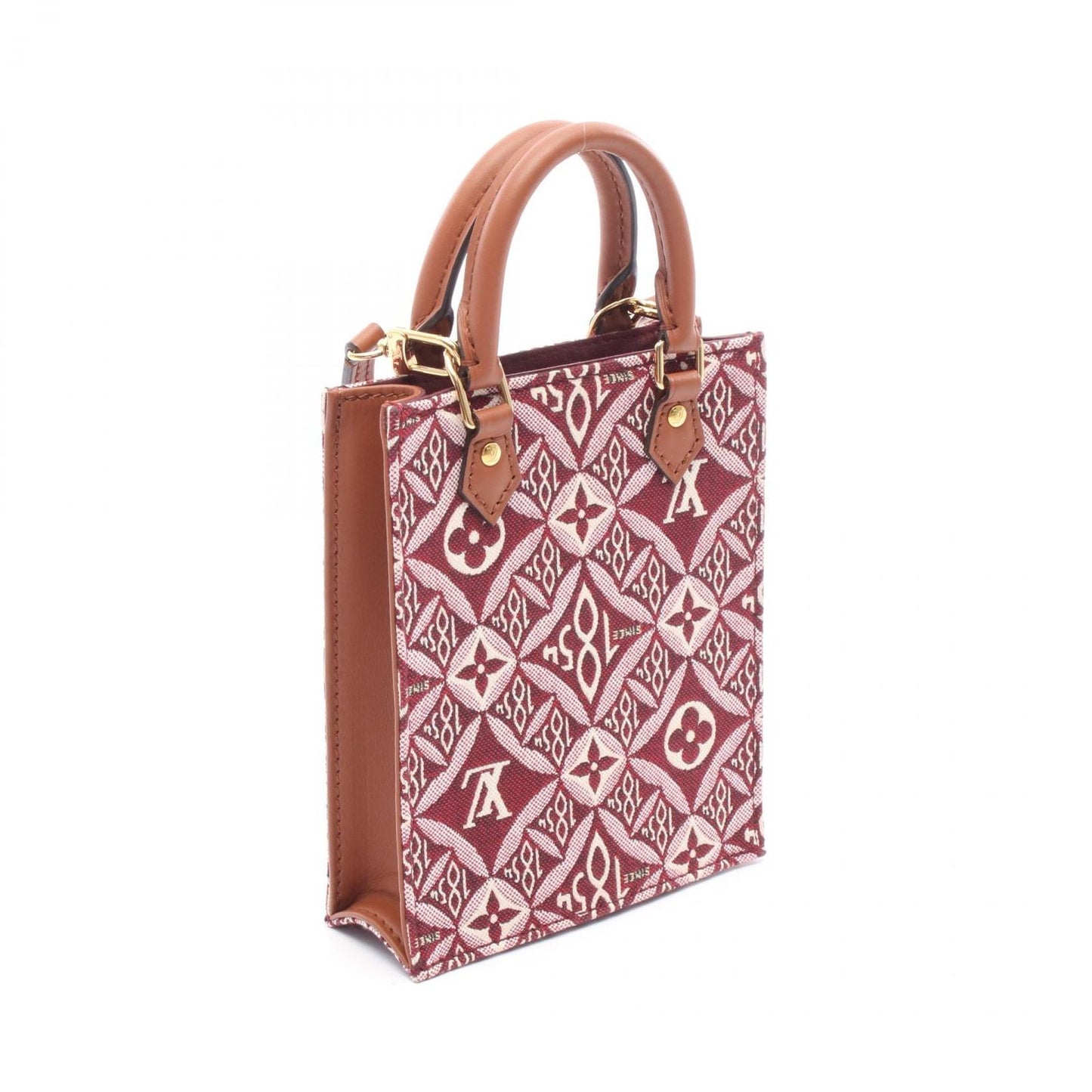 Louis Vuitton Handbag Sac Plat Monogram Jacquard Since Canvas Leather Petite — view 2