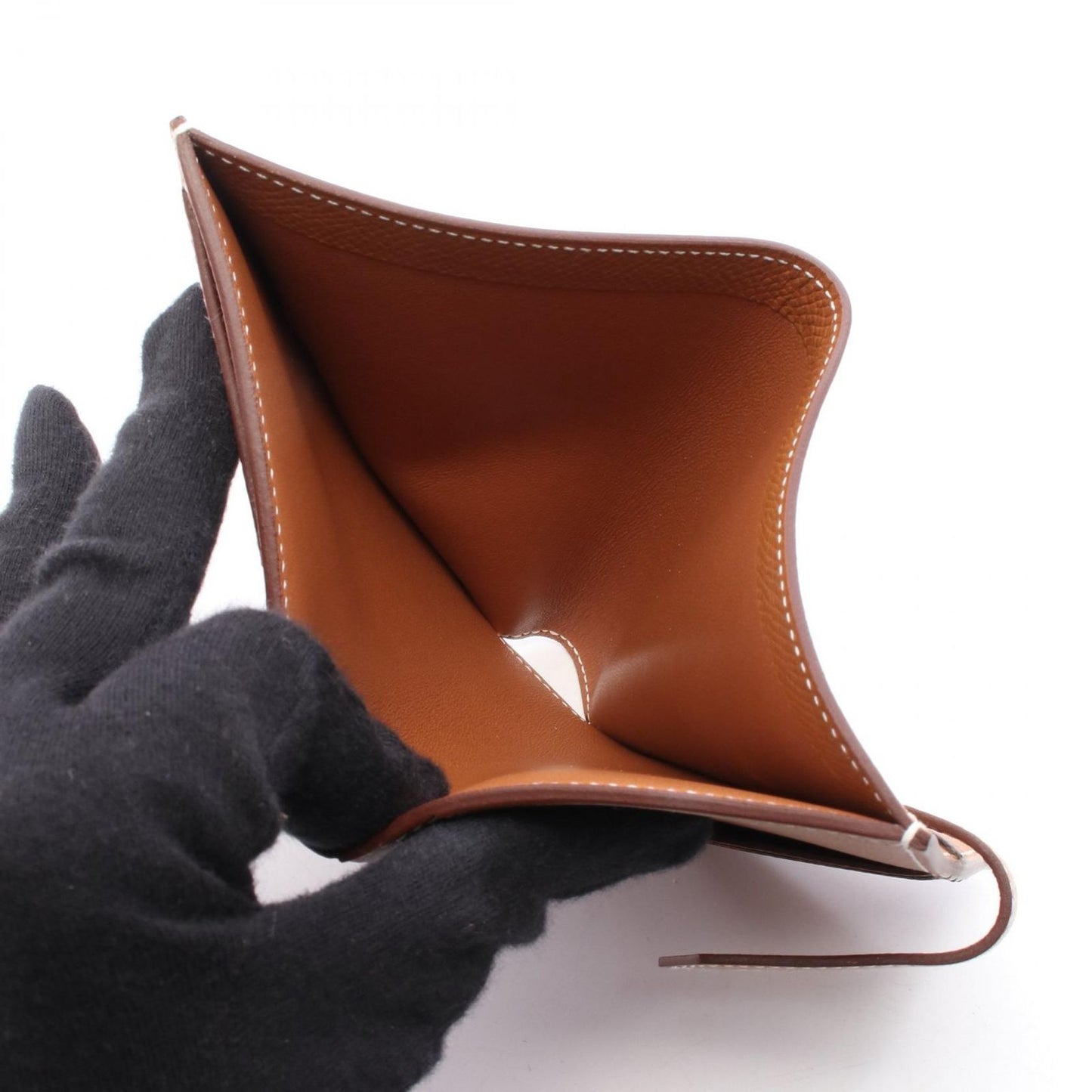 Hermes Bifold Wallet Bearn Compact Gold Calf — view 6