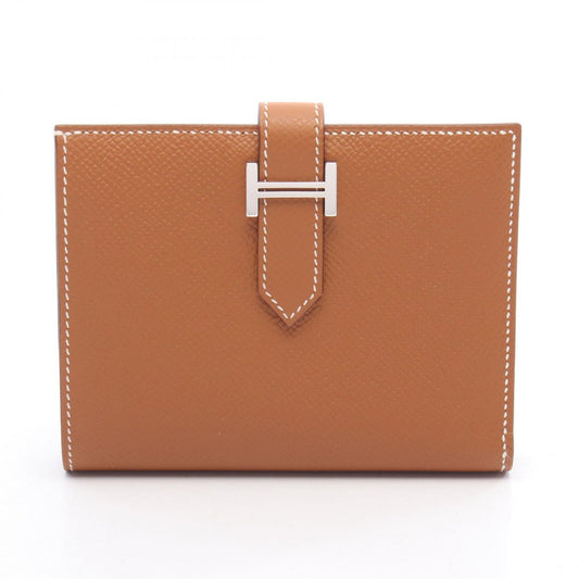 Hermes Bifold Wallet Bearn Compact Gold Calf