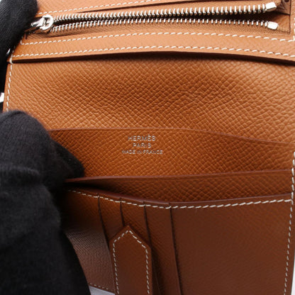 Hermes Bifold Wallet Bearn Compact Gold Calf — view 4
