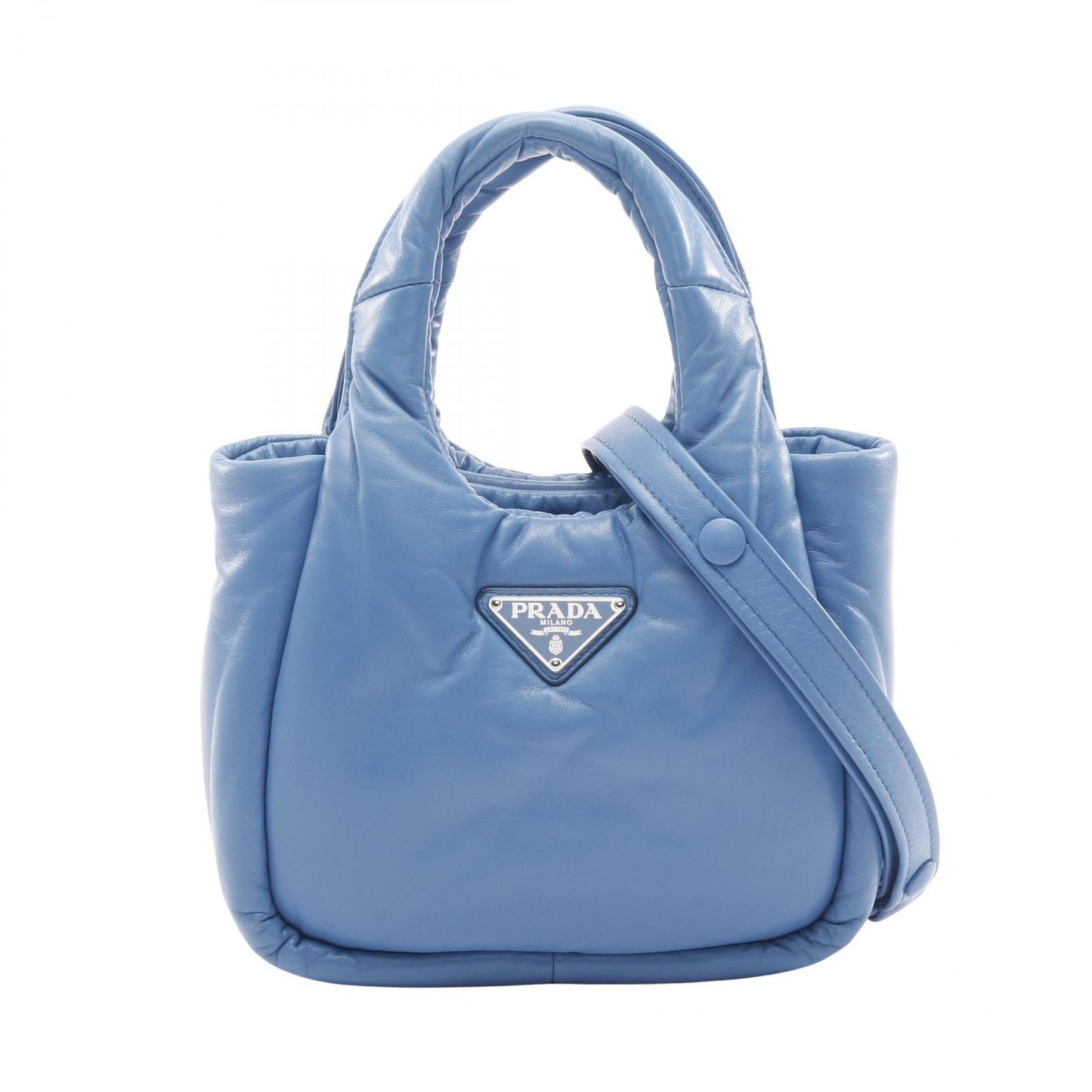 Prada Padded Blue Leather Small 2-Way Shoulder Bag