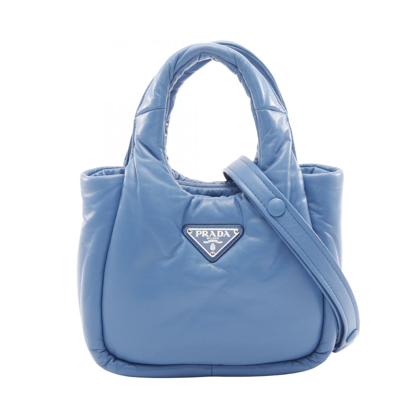 Prada Padded Blue Leather Small 2-Way Shoulder Bag