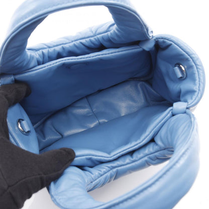 Prada Padded Blue Leather Small 2-Way Shoulder Bag — view 3