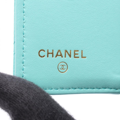 Chanel Bifold Wallet Quilted Classic Small Turquoise Leather — view 4