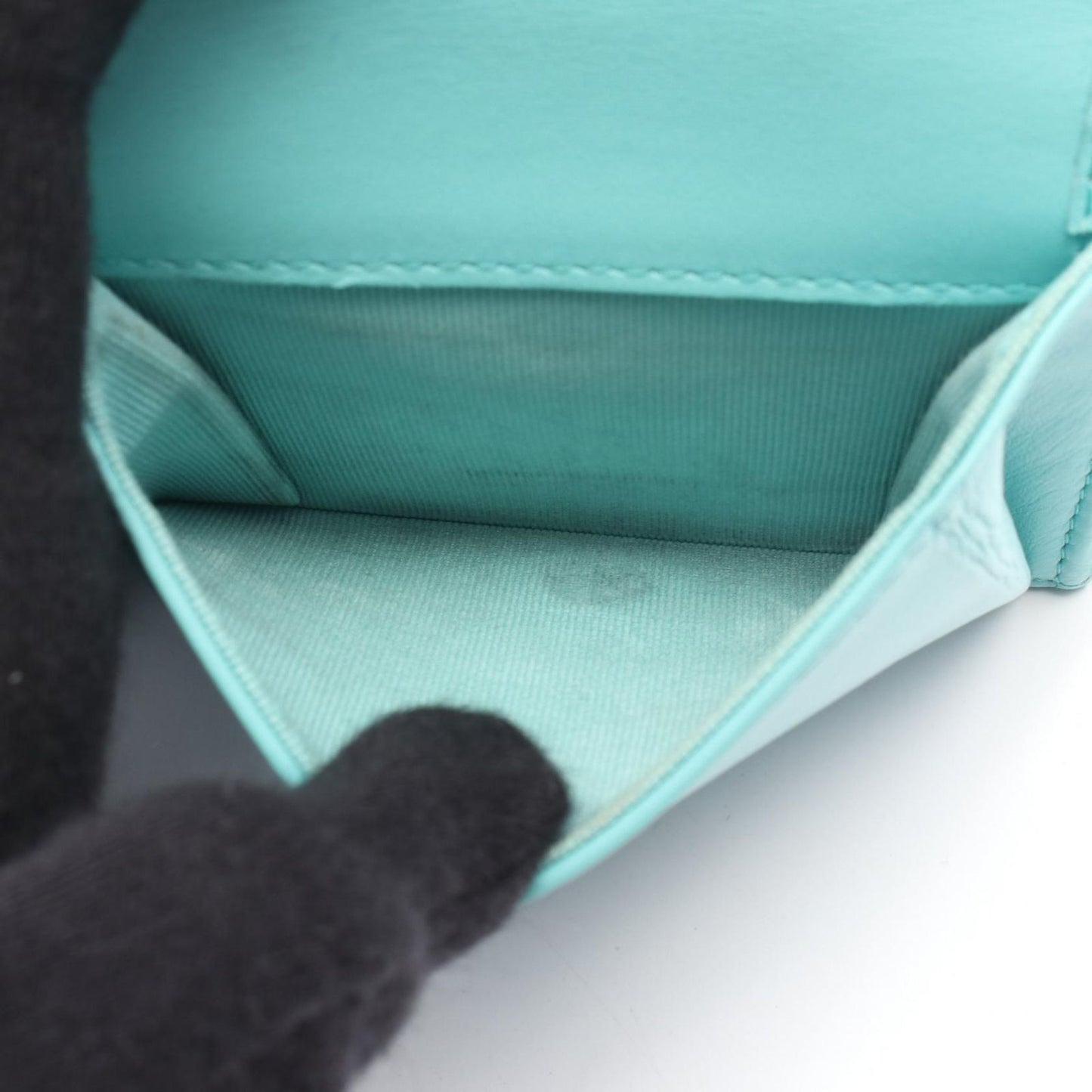 Chanel Bifold Wallet Quilted Classic Small Turquoise Leather — view 6